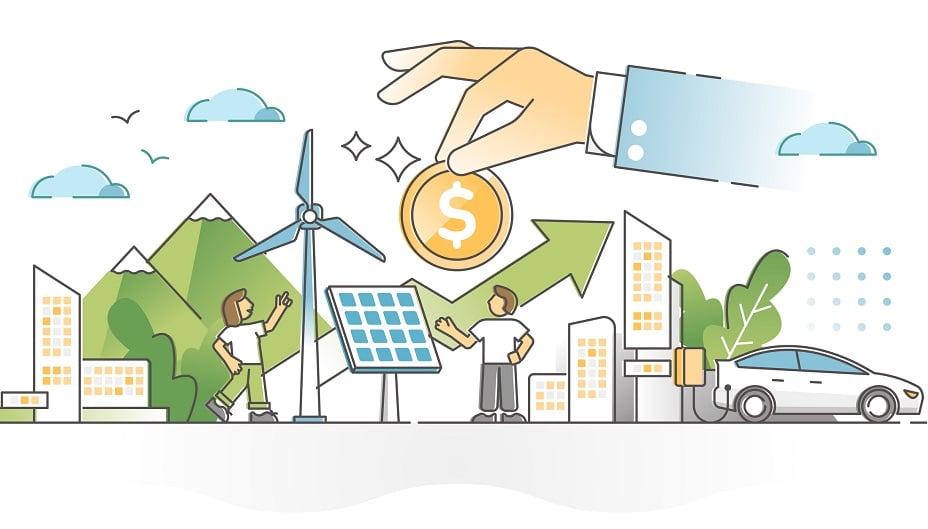 Renewable energy investment as natural future fund strategy outline concept